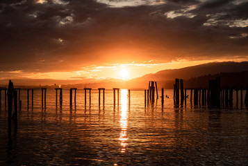 sunset over the sea