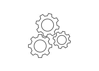 outline style gear vector icon