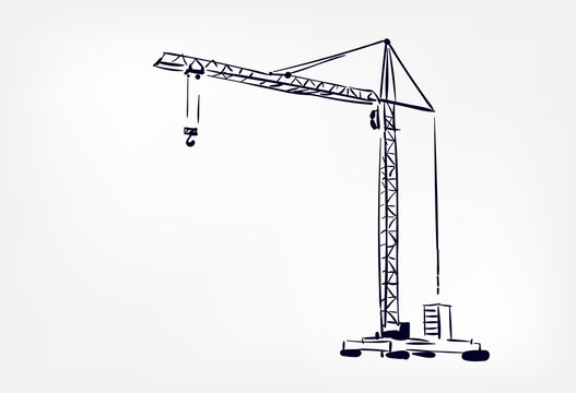 crane vector hand drawn concept