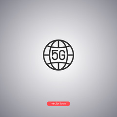 Fototapeta premium 5G planet icon isolated on a white background.