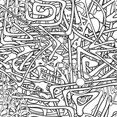 Seamless abstract texture. Black and white repeating background