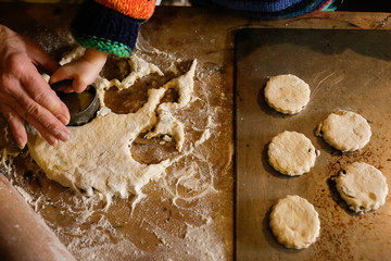 Making biscuits with granny