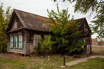 Fototapeta na wymiar Old wooden house in village