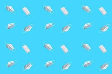 sample background texture of many medical mask in pop art style, concept of biohazard, emergency, SARS virus pandemic, COVID-19, coronavirus