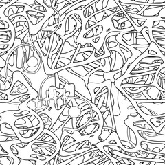 Seamless abstract texture. Black and white repeating background