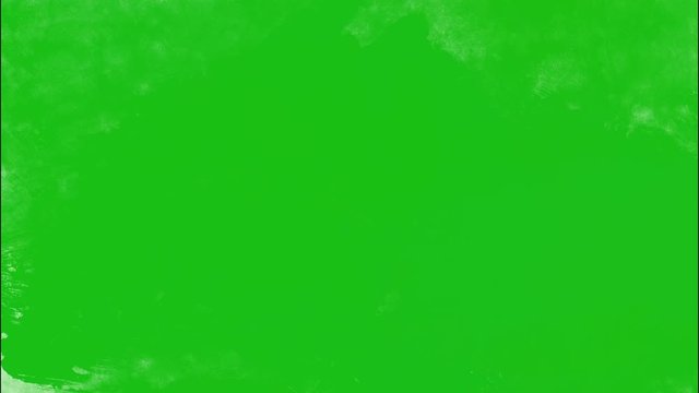 Animation Grunge Green Screen with brush stroke. Ink splash or abstract hand painted effect. Perfect for motion graphics, digital composition, masks, transitions, fades, mattes, reveals. UHD, 4K