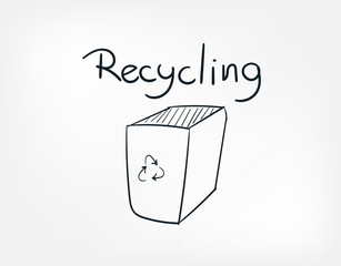 recycling line art doodle vector symbol sign concept