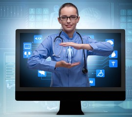 Telehealth concept with doctor doing remote check-up