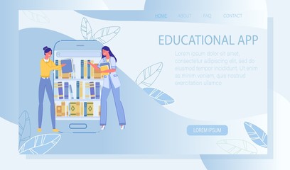Educational Application and E-Library Landing Page