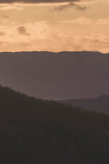 Evening landscape with Layers of mountain.