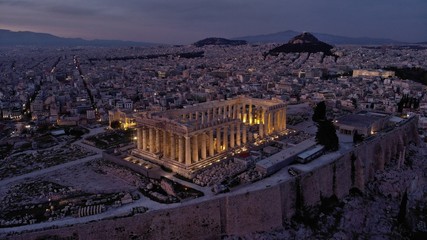 Acropolis of Athens at sunset