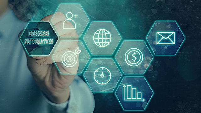 Word writing text Business Automation. Business photo showcasing for Digital Transformation Streamlined for Simplicity