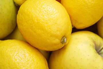 Lemons. Yellow pattern of lemons