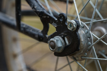 Fototapeta premium close up of a bicycle wheel