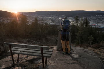 City Bench Views during sunset.