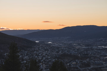 Drammen city view from Nordbykollen.