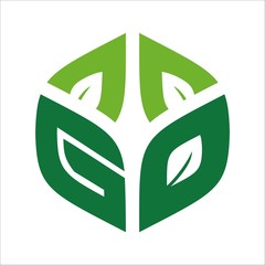 Letter G logo. Nature green leaf logo vector illustrations