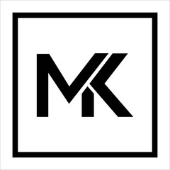 MK Letter Logo Design Template Vector
