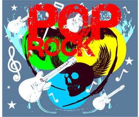 Rockn roll guitar tshirt print graphic design vector art