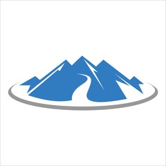 Mountain logo, elegant mountain vector logo design

