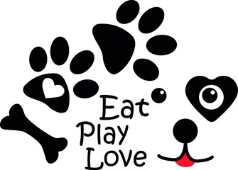Play, Love, Eat, Vector, Illustration