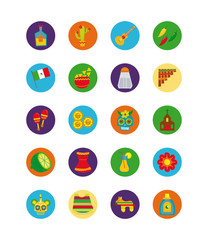 bundle of mexican culture set icons