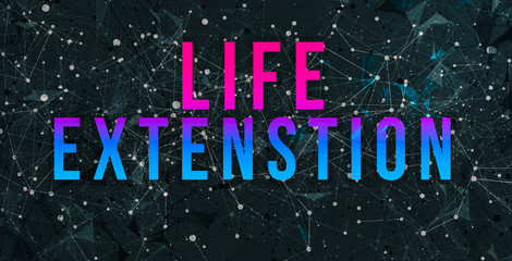 Life extension theme with abstract network lines and patterns