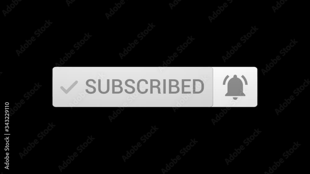 Wall mural mouse clicking a subscribe button and bell notification. youtube intro.