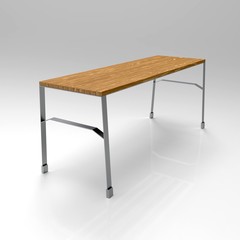 3d image table classic metall and wood