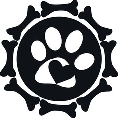 Animal Paw Silhouette, vector, illustration