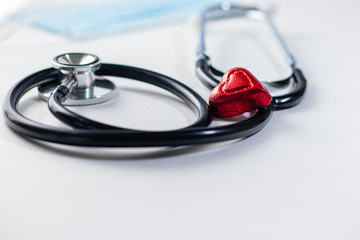 Stethoscope on a white background