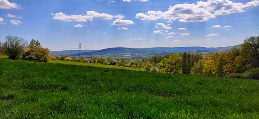 landscape with blue sky