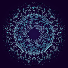 beautiful mandala with purple color background