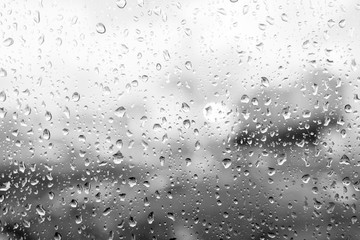 raindrops on the window. fantasy monochronous background