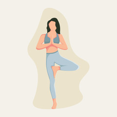 vector illustration of a fitness girl, flat illustration