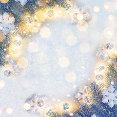 2020 Merry 2020 Merry Christmas and New Year holidays background. Blurred bokeh background.Christmas and New Year holidays background.