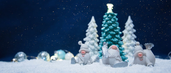 2020 Merry Christmas and New Year holidays background. Blurred bokeh background