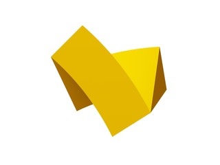 3D render. Dynamic logo isolated on a white background. Bright sign or symbol of non-standard shape.