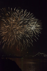Fireworks on the day of the Navy in the Sevastopol Bay, Crimea