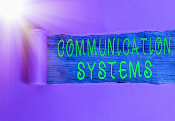 Writing note showing Communication Systems. Business concept for Flow of Information use of Machine...