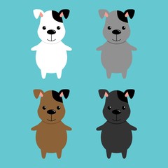 Cute dogs set. vector collection of kawaii puppies