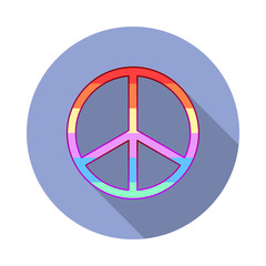 Peace, rainbow, pride day long shadow icon. Simple color vector of World pride day icons for ui and ux, website or mobile application