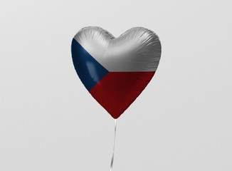 Czech republic flag in heart balloon