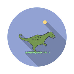 coritosaurus cartoon long shadow icon. Simple color vector of Prehistoric icons for ui and ux, website or mobile application