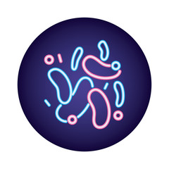 bacteria culture neon style icon