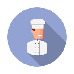 colored avatar of cook long shadow icon. Simple color vector of Avatar icons for ui and ux, website or mobile application