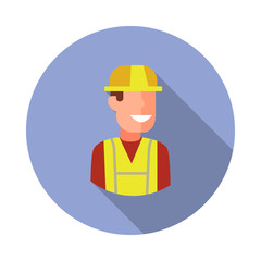 colored avatar of builder long shadow icon. Simple color vector of Avatar icons for ui and ux, website or mobile application
