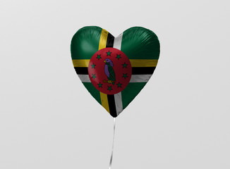 Dominica flag in heart balloon