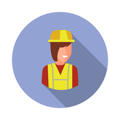 colored avatar of builder long shadow icon. Simple color vector of Avatar icons for ui and ux, website or mobile application