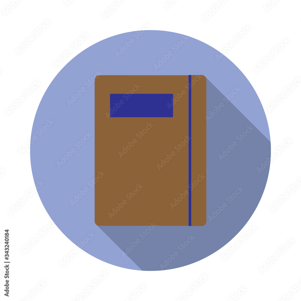 Aufkleber colored notebook long shadow icon. simple color vector of web icons for ui and ux, website or mobile